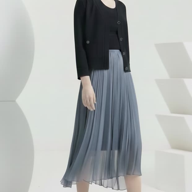 타임 밴딩 플리츠스커트 61사이즈