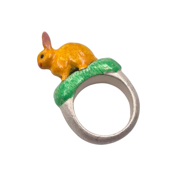 가글 핸드메이드 빈티지 볼드 토끼링