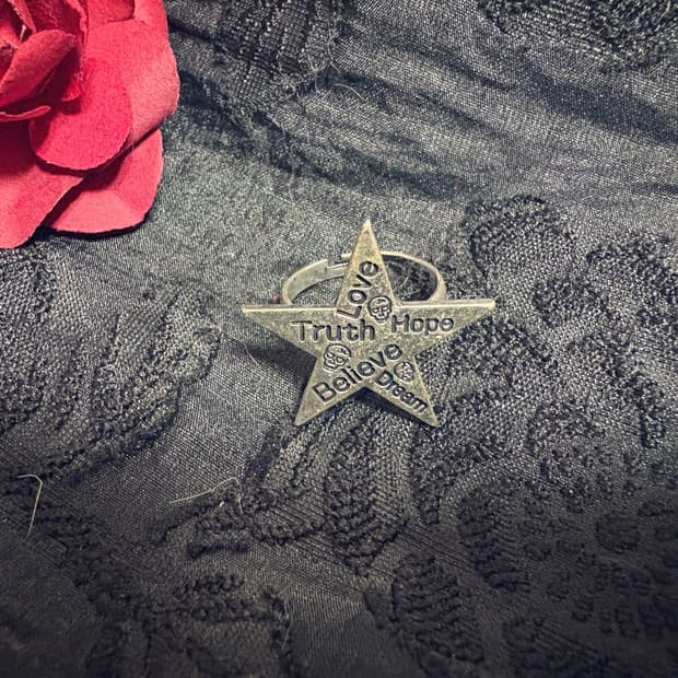 Punk Lettering Star Ring 