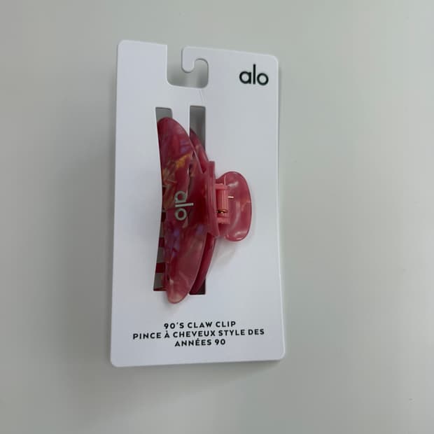 알로 요가 90's 클로 클립 집게 헤어핀 핑크 와일드 로즈 펄