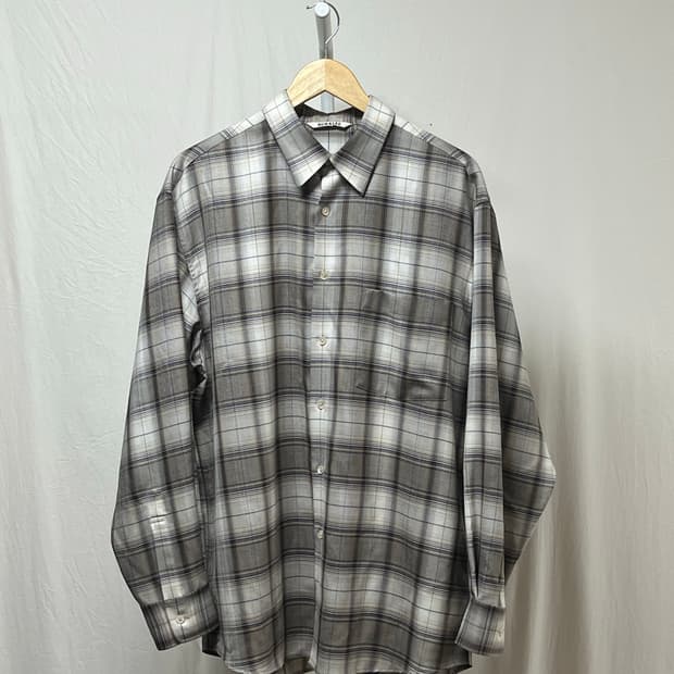 23AW AURALEE Super Light Wool CheckShirt