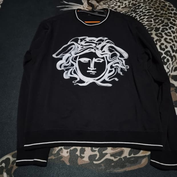 베르사체 VERSACE 메두사 로고 스웻셔츠 블랙 XL 정품