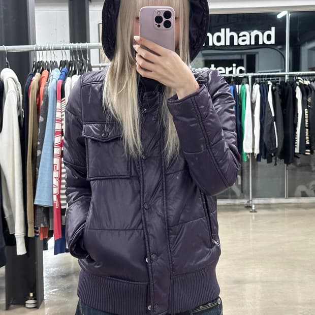 히스테릭 글래머 나일론 다운 자켓 퍼플