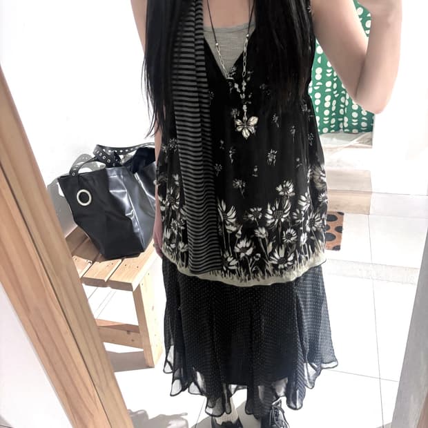 일본 빈티지 모리걸 하구미 플라워 코디 세트 🌼🫧