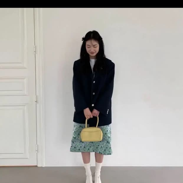 새상품 au lait 오레 자카드 스커트