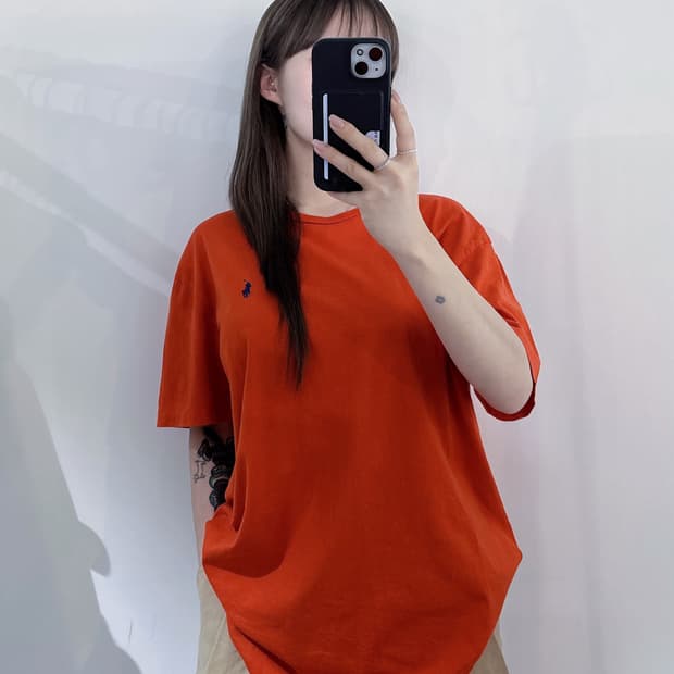 폴로랄프로렌 네이비포니 오렌지 반팔
