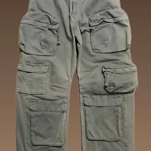 [34] 자라 유틸리티 포켓 카고 진 브라운 5575/375/44