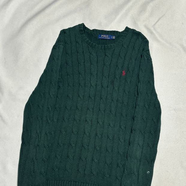 S 폴로랄프로렌 그린 케이블 니트
