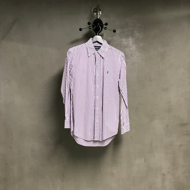 폴로 랄프로렌 스트라이프 셔츠 퍼플 S