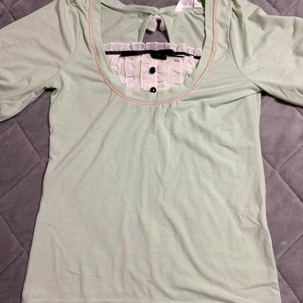 빈티지 리즈리사깔 공겜여주 반팔 로걀탑