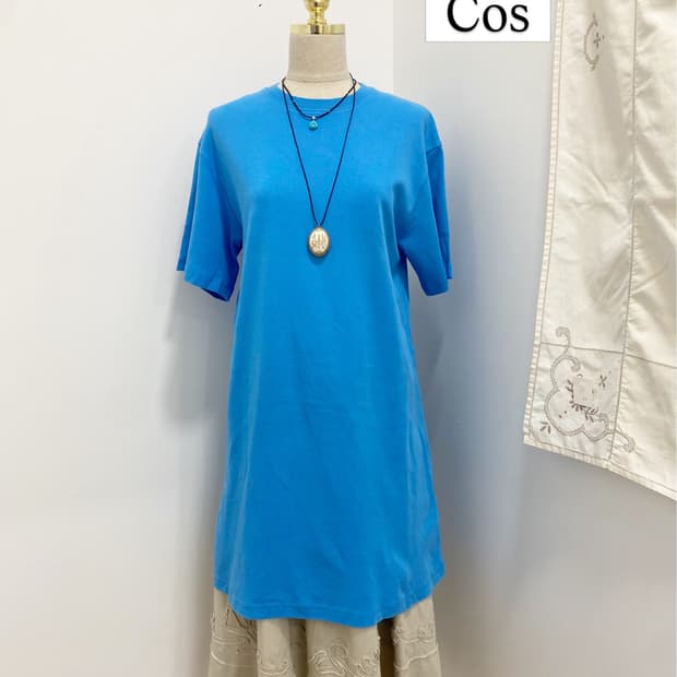 Cos 블루 롱티셔츠