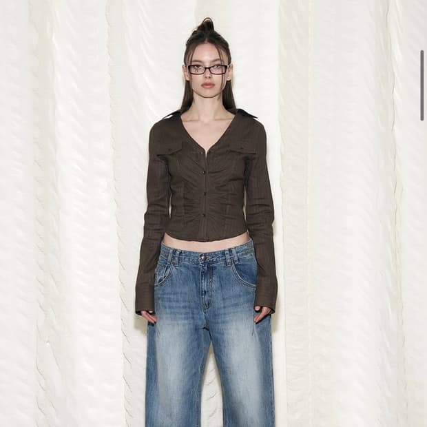 카일라 셔링 셔츠 탑 