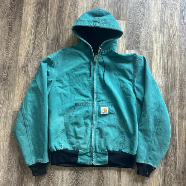 칼하트 j03 덕 액티브 후드 자켓 아쿠아