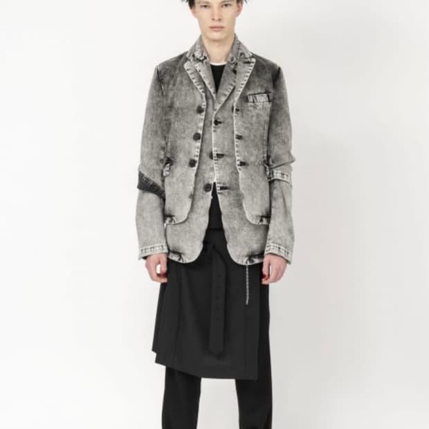 꼼데가르송 블랙 워싱 데님자켓