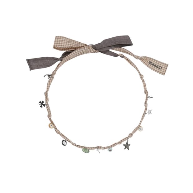 RAW FABRIC NECKLACE ASH BROWN