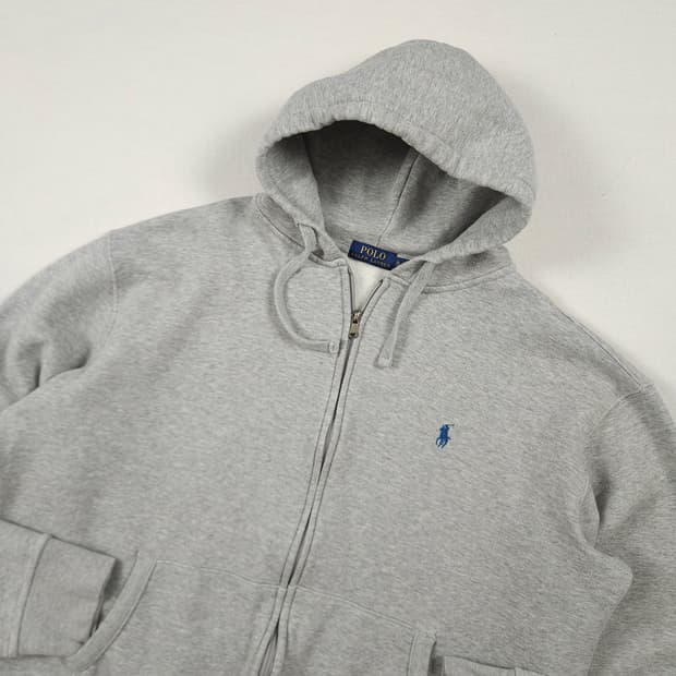 XL(105) 폴로 랄프로렌 기모 후드집업 그레이