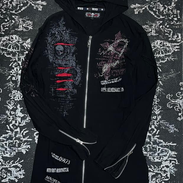 Mad Punk chain hooded zip-up L