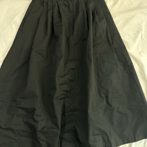 블랙 코튼 롱 스커트