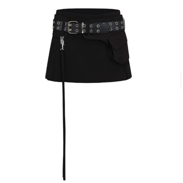 카시코 카고 벨트 미니스커트 블랙