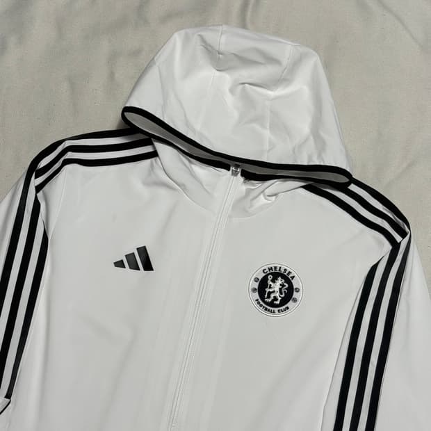 M 아디다스 첼시 화이트 후드 트랙탑