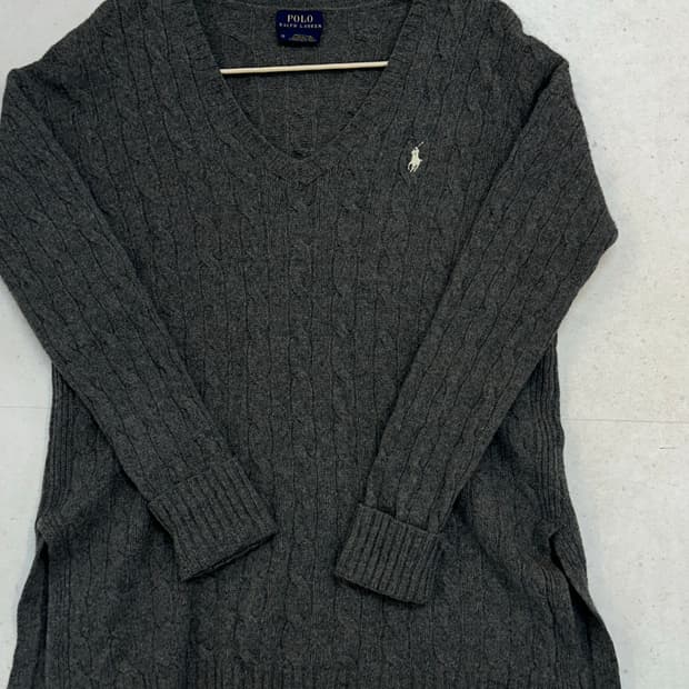 폴로 랄프로렌 여성 케이블 V넥 니트 XS