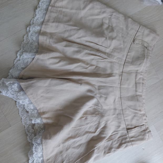 [빈티지] 베이지색 레이스 숏팬츠