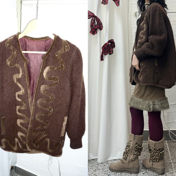 toffee knit cardigan