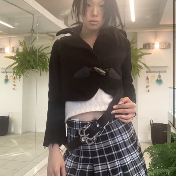 피조물 빈티지 크롭 자켓