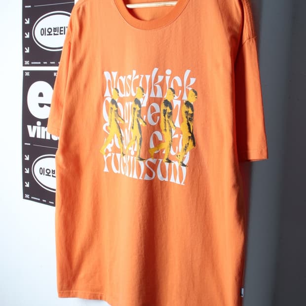 (XL-2XL) 네스티킥 반팔 티셔츠 그래픽 오렌지 스트릿-H32429