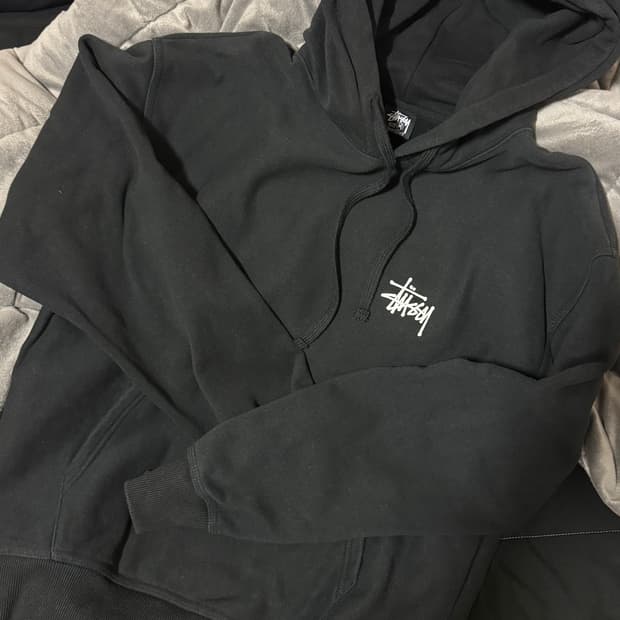 스투시 베이직 후드티 블랙 M 판매!