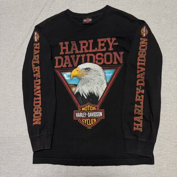 할리데이비슨 서울 독수리 프린팅 긴팔 티셔츠