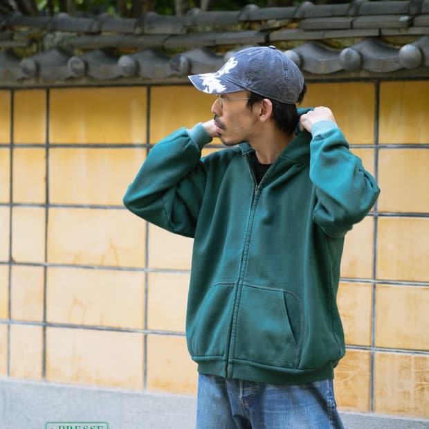 [2,3,4]아프레쎄 26aw 빈티지 후드집업 스웻후디 그린