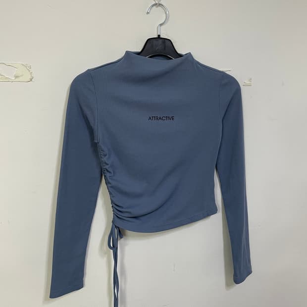 애틱티브 셔링 크롭 긴팔티 블루