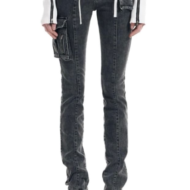 Vintage cargo poket denim pants