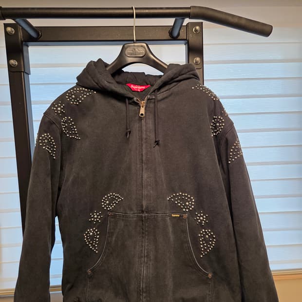 슈프림 페이즐리 스터드 워크 자켓 블랙 xl- 23FW