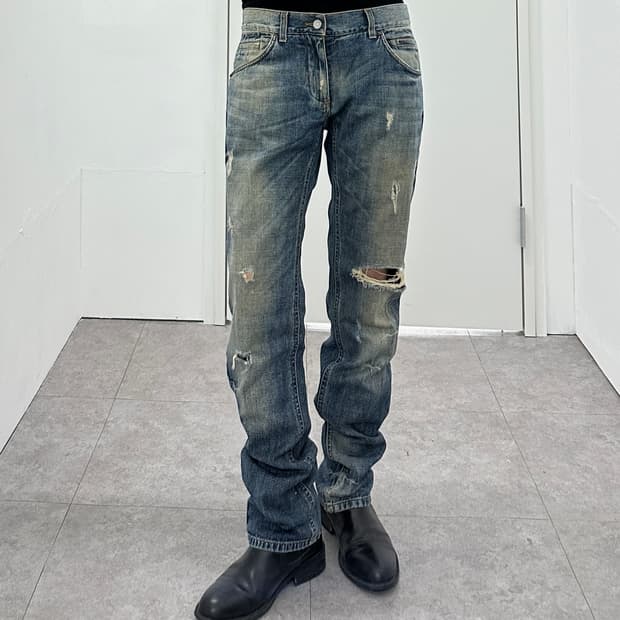 Dolce & Gabbana Metal Detail Washed Deni