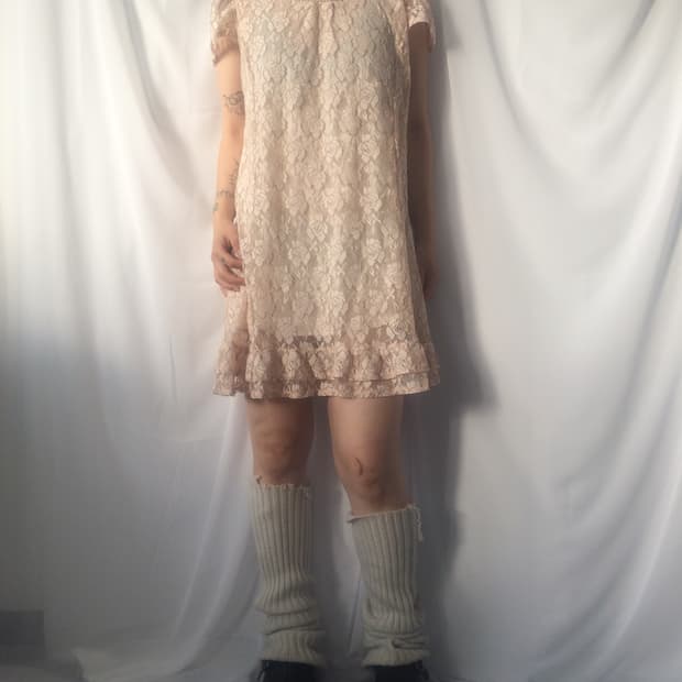 Flower pattern lace onepiece