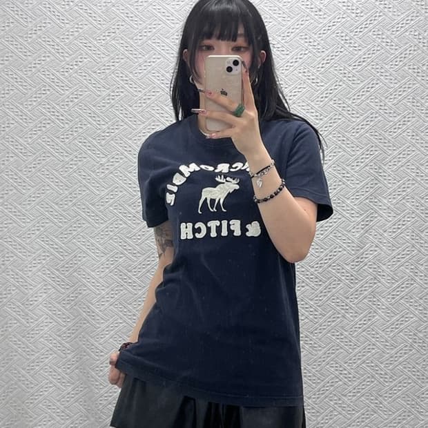 아베크롬비 빈티지 Y2K 레트로 캐주얼 슬림핏 반팔티 M C11778