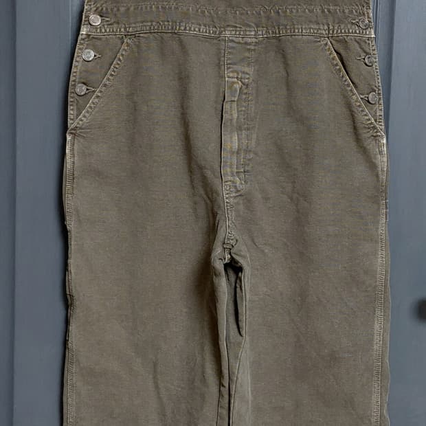 World Workers 월드워커스 카키 멜빵바지