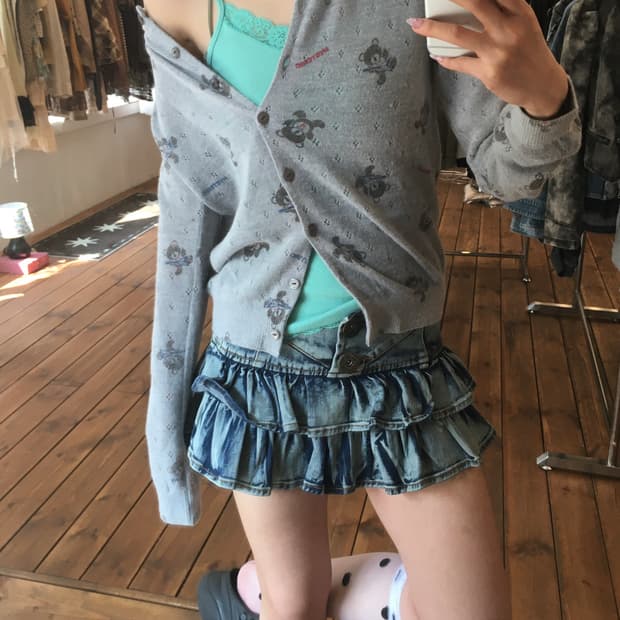 히스테릭글래머 소라 퍽베어 가디건
