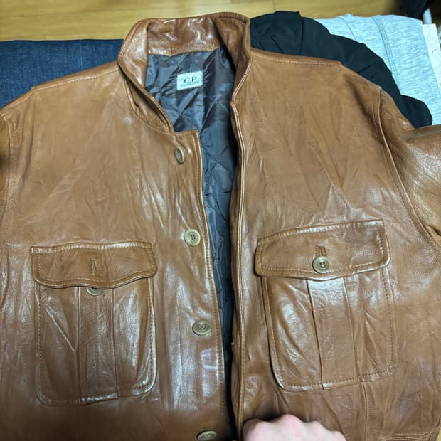 C.P. Company 양가죽 100% 레더 필드 자켓 