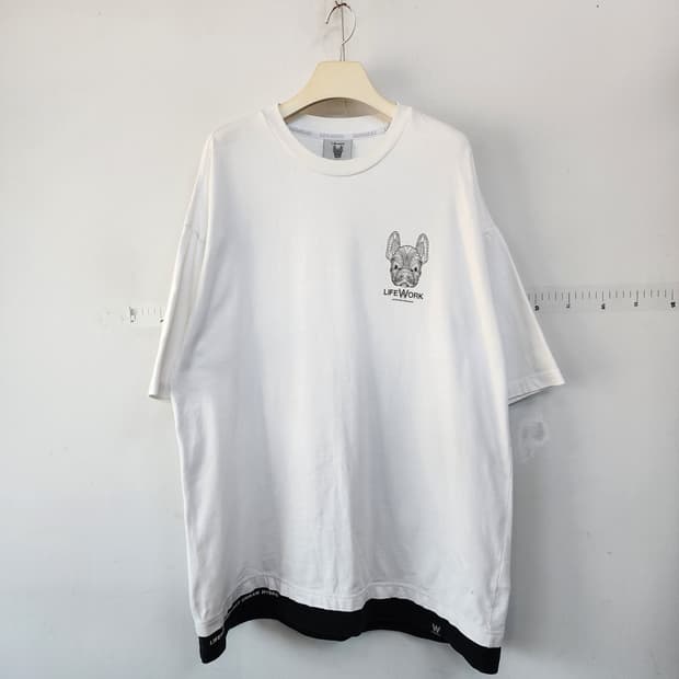 라이프워크 화이트 반팔 티셔츠