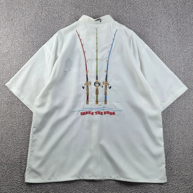 뱀부 케이 피싱 화이트 모달 반팔 셔츠 ( 2XL ) / 12997