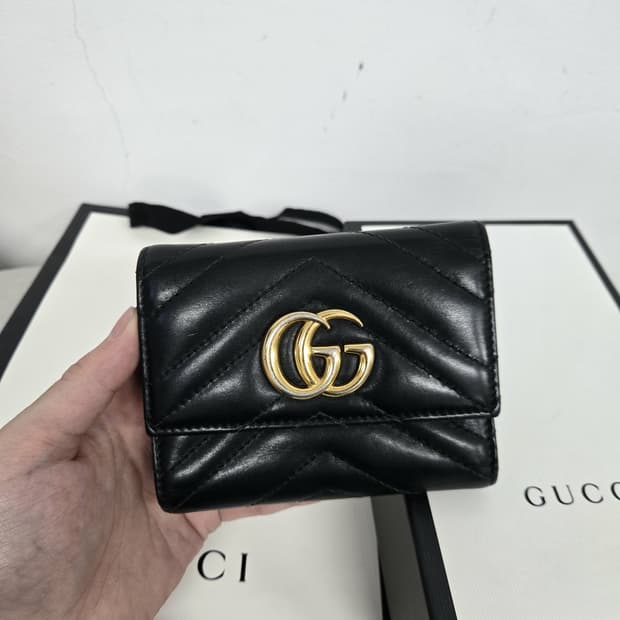 [보증서 정품]구찌 마몬트 GG 삼단 중지갑