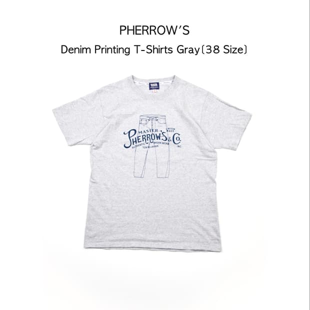 PHERROW’S 데님 프린팅 티셔츠 그레이