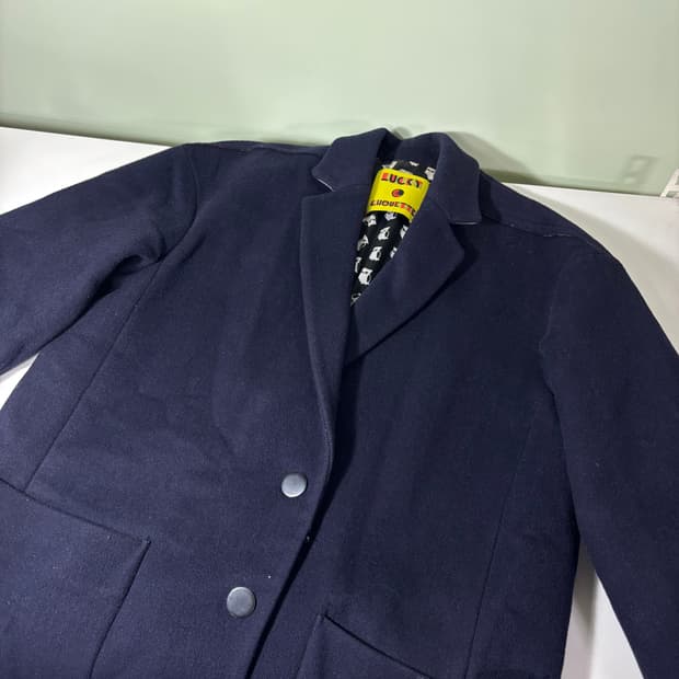 우먼FREE 럭키슈에뜨 다크네이비 울 싱글코트