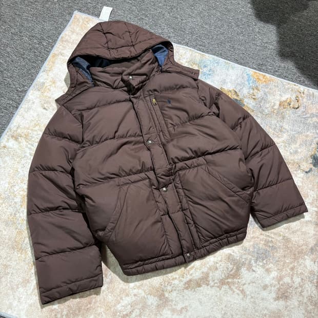 폴로 빈티지 브라운 후드패딩자켓