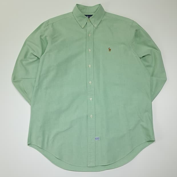 CL535 XL 폴로 90s 코튼 멀티포니 애플그린 셔츠 남방
