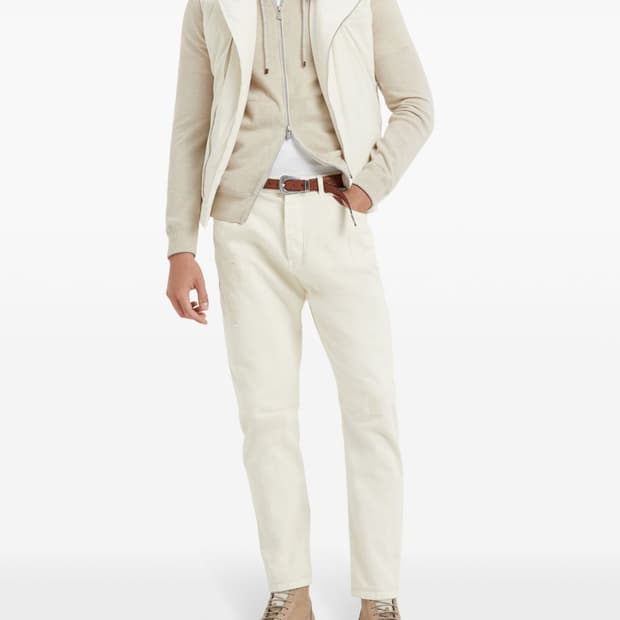 브루넬로 쿠치넬리 캐시미어 드로스트링 후드집업