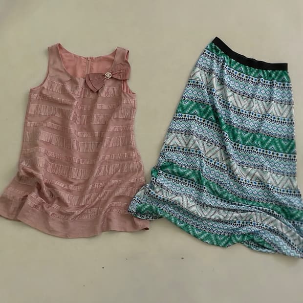 코랄 리본 코디 set